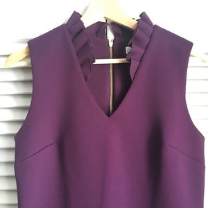 Calvin Klein Purple Dress Ruffled, Aubergine, 10p